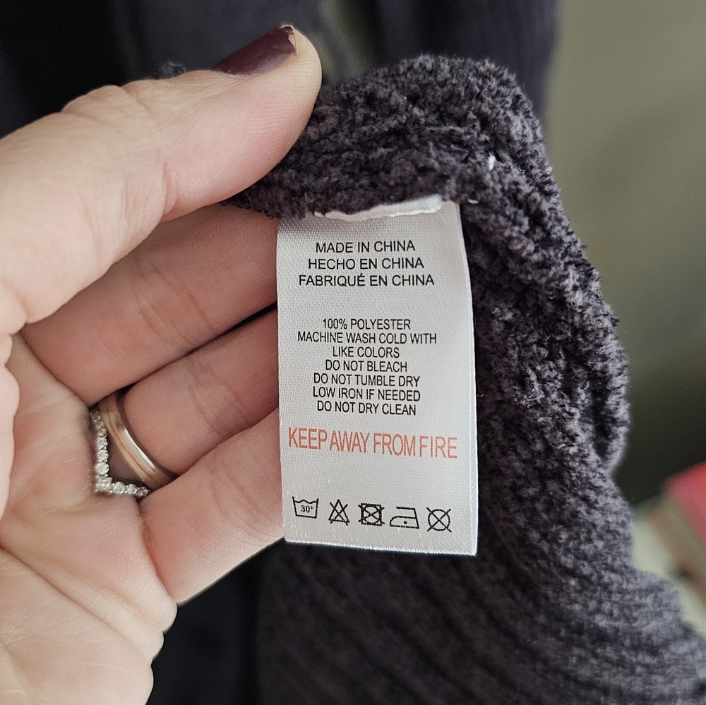 Jason Wu Charcoal Gray Chunky Oversized Ribbed Cardigan Belted Robe - Picture 3 of 6